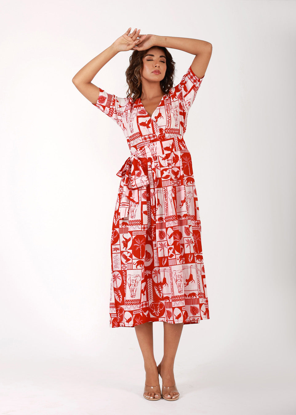 Red Tropical – Cotton Printed Summer Dress