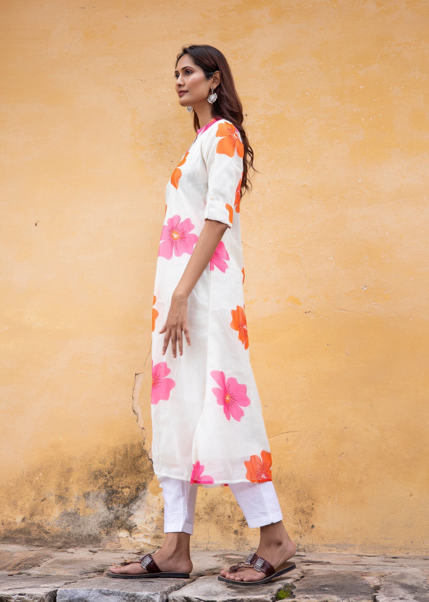 Roobroo – Sunlit Bloom Chanderi Silk Kurta Set