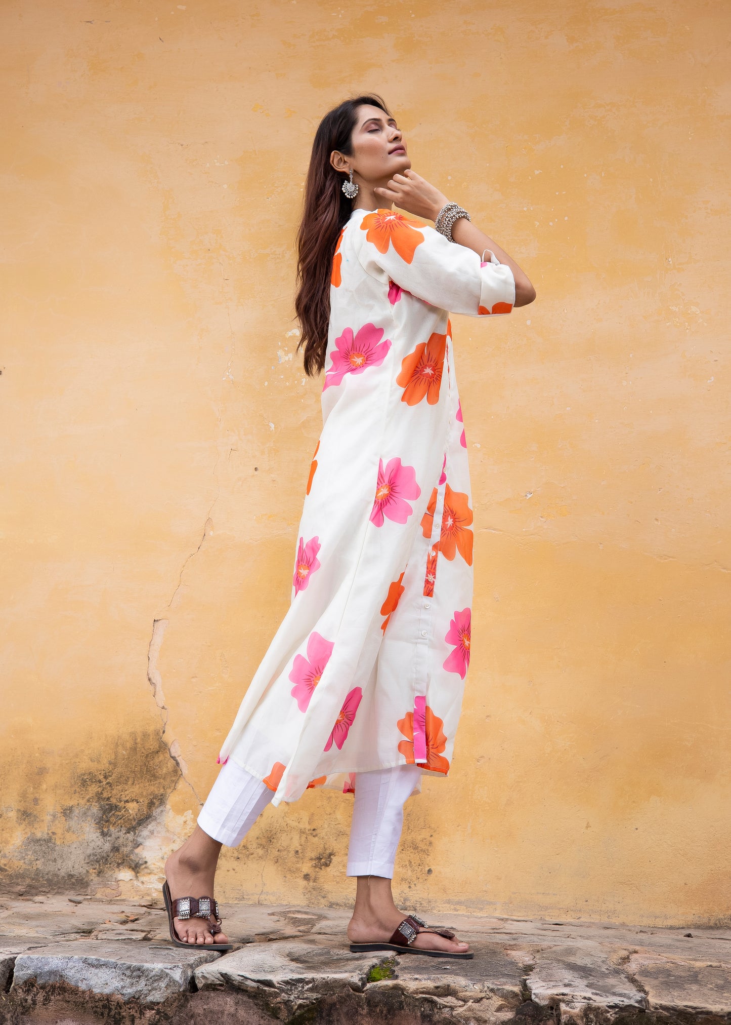Roobroo – Sunlit Bloom Chanderi Silk Kurta Set
