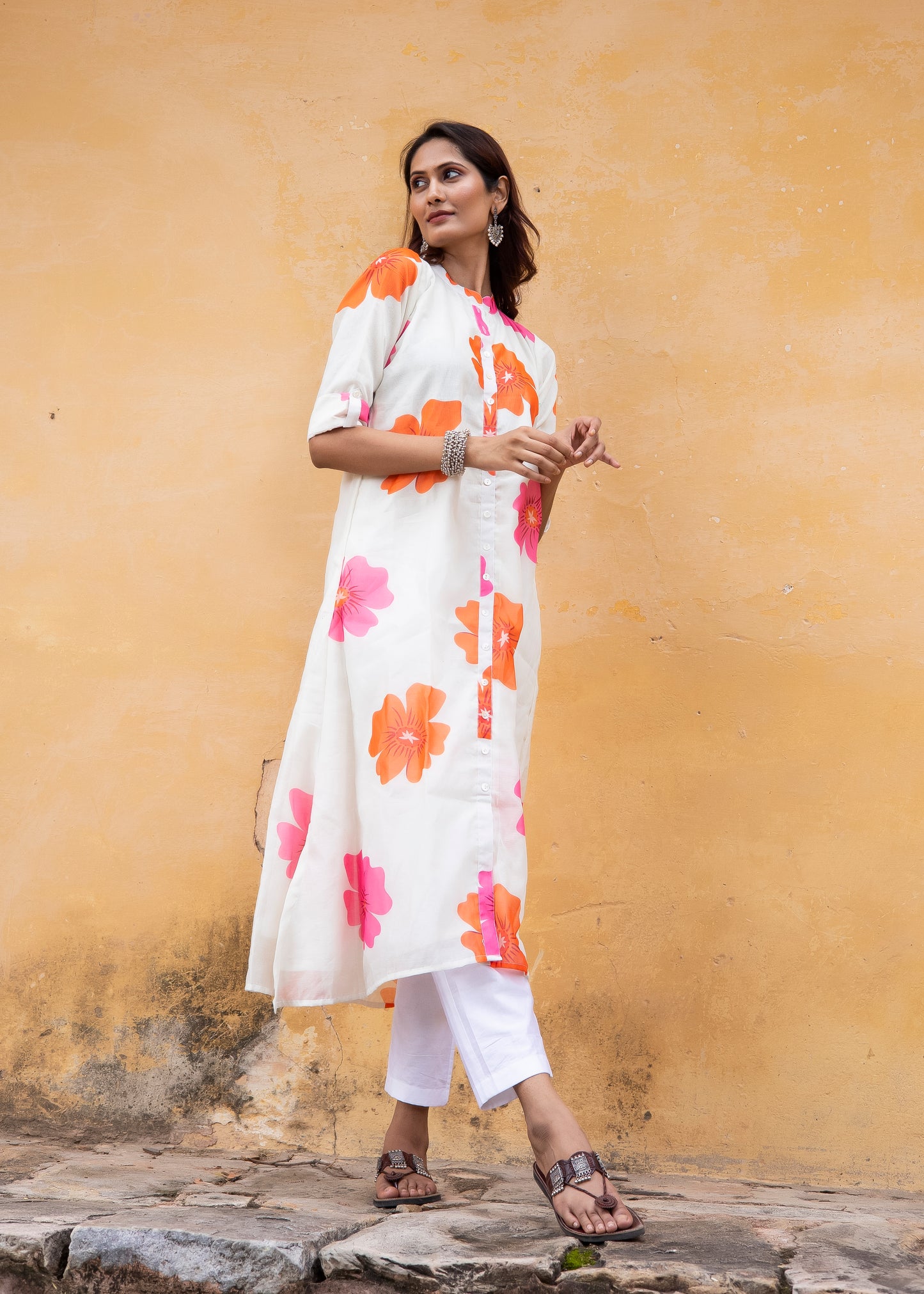 Roobroo – Sunlit Bloom Chanderi Silk Kurta Set
