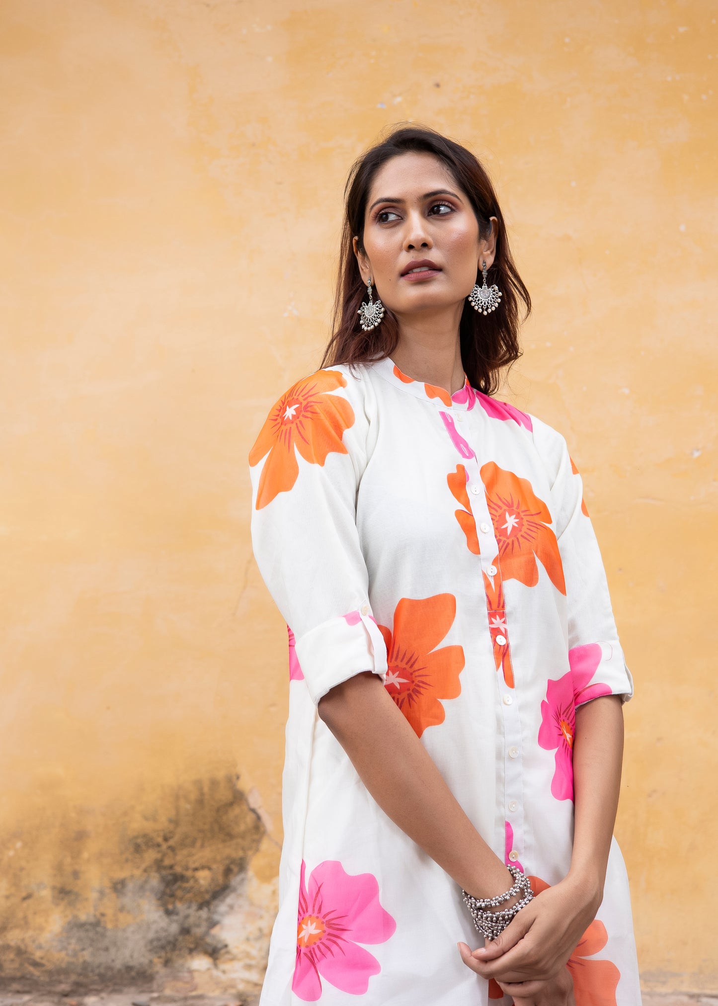 Roobroo – Sunlit Bloom Chanderi Silk Kurta Set