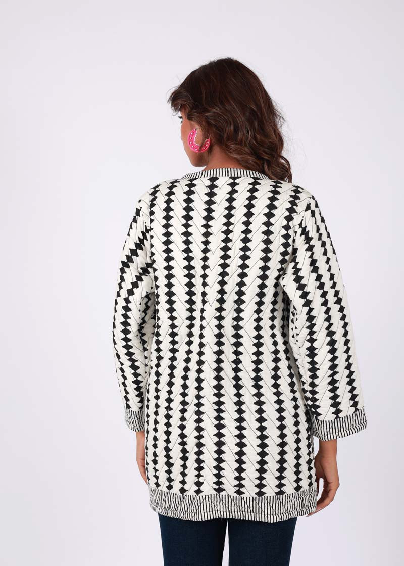 Avocet – Handblock Printed Cotton Quilted Jacket