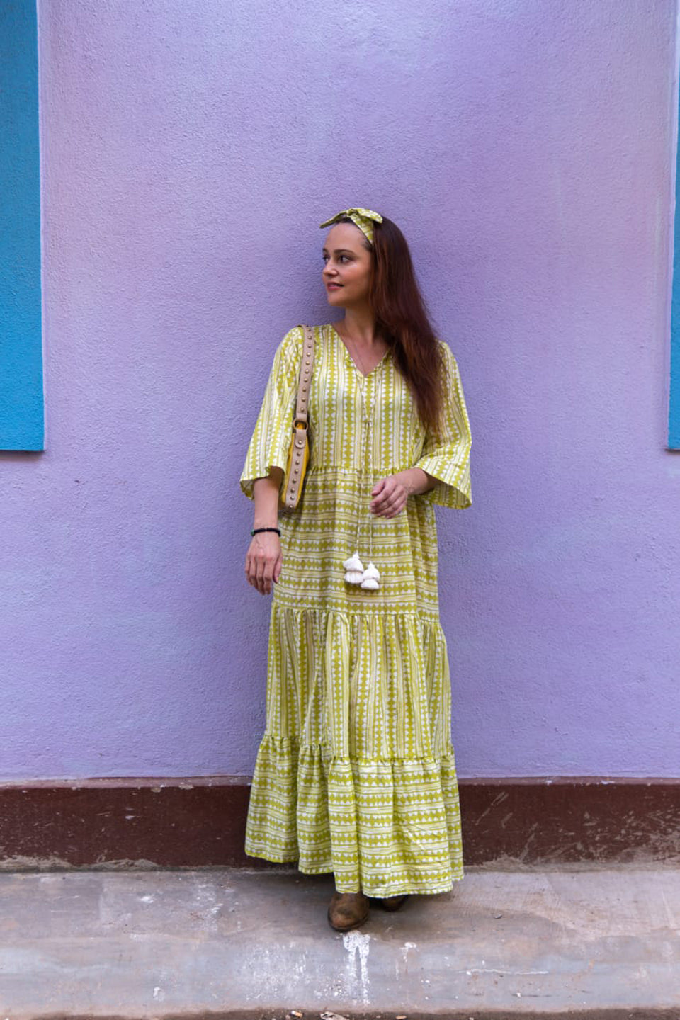 Sweet Lime – Hand Block Printed Cotton Maxi Dress