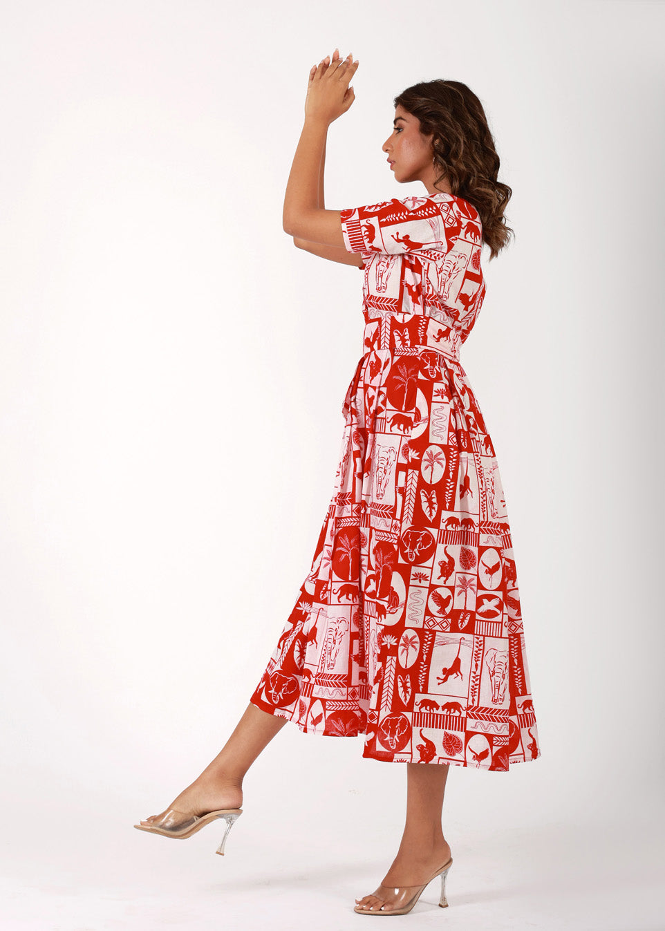 Red Tropical – Cotton Printed Summer Dress