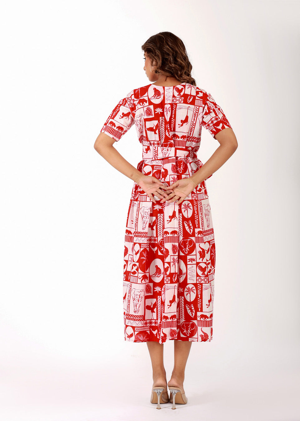Red Tropical – Cotton Printed Summer Dress