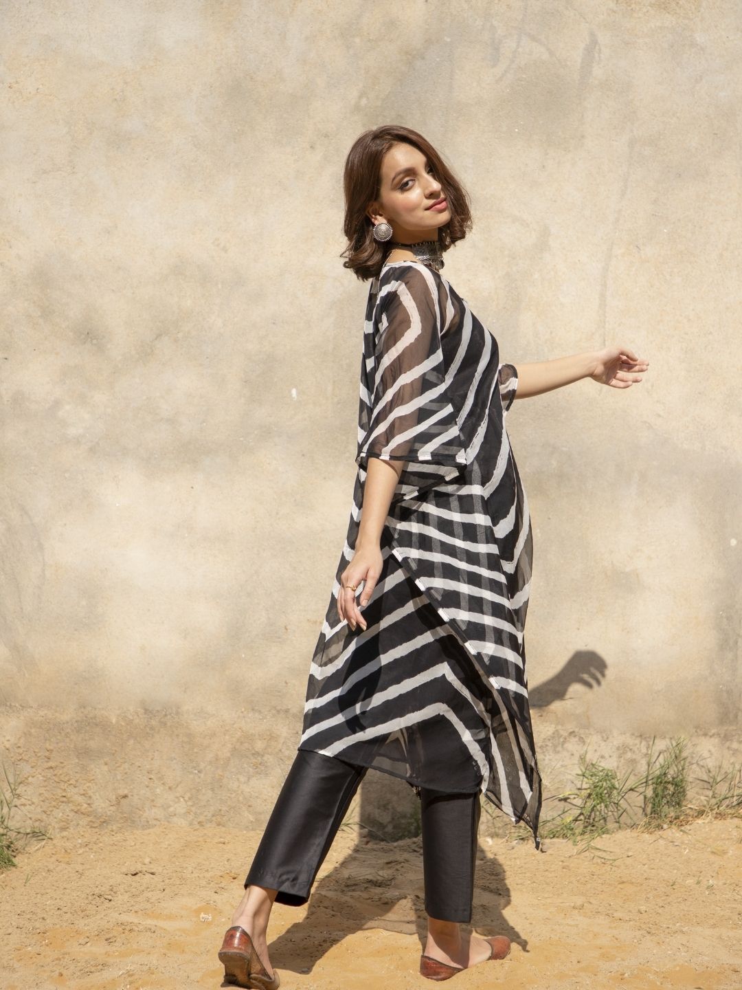 Mokosh – Long Bandhani Kaftan with Asymmetrical Hemline | Rangisaa Collection by That Romeo