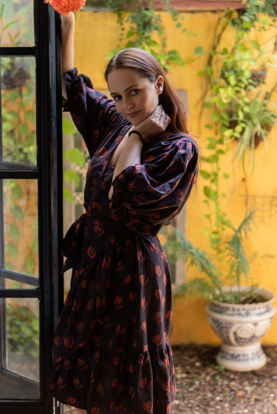 Night Garden – Handblock Printed Boho Dress
