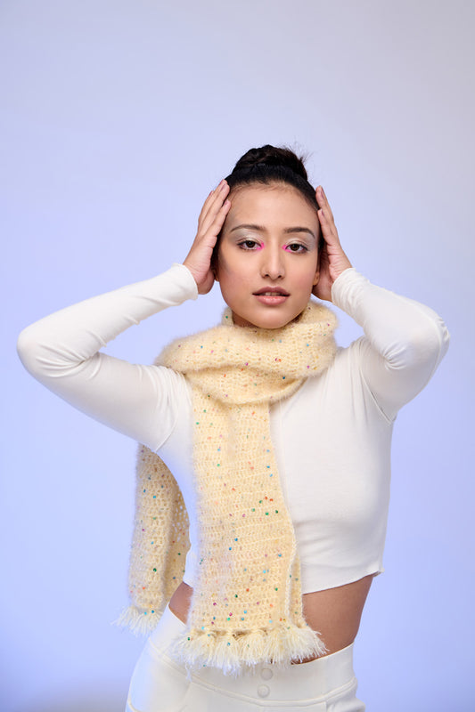 Soft Knit Sequin Scarf | Lightweight Winter Neck Scarf with Subtle Sparkle – ThatRomeo