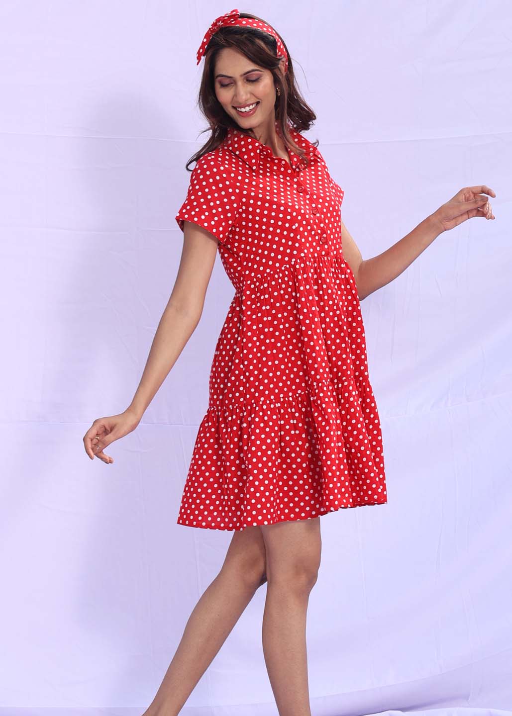 Retro Red – Cotton Dress