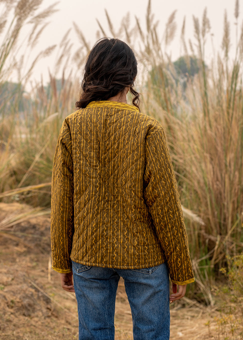 Pullis – Mustard Quilted Patchwork Jacket