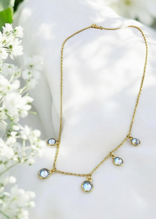 Sara Brass Necklace with Crystal Charms – That Romeo