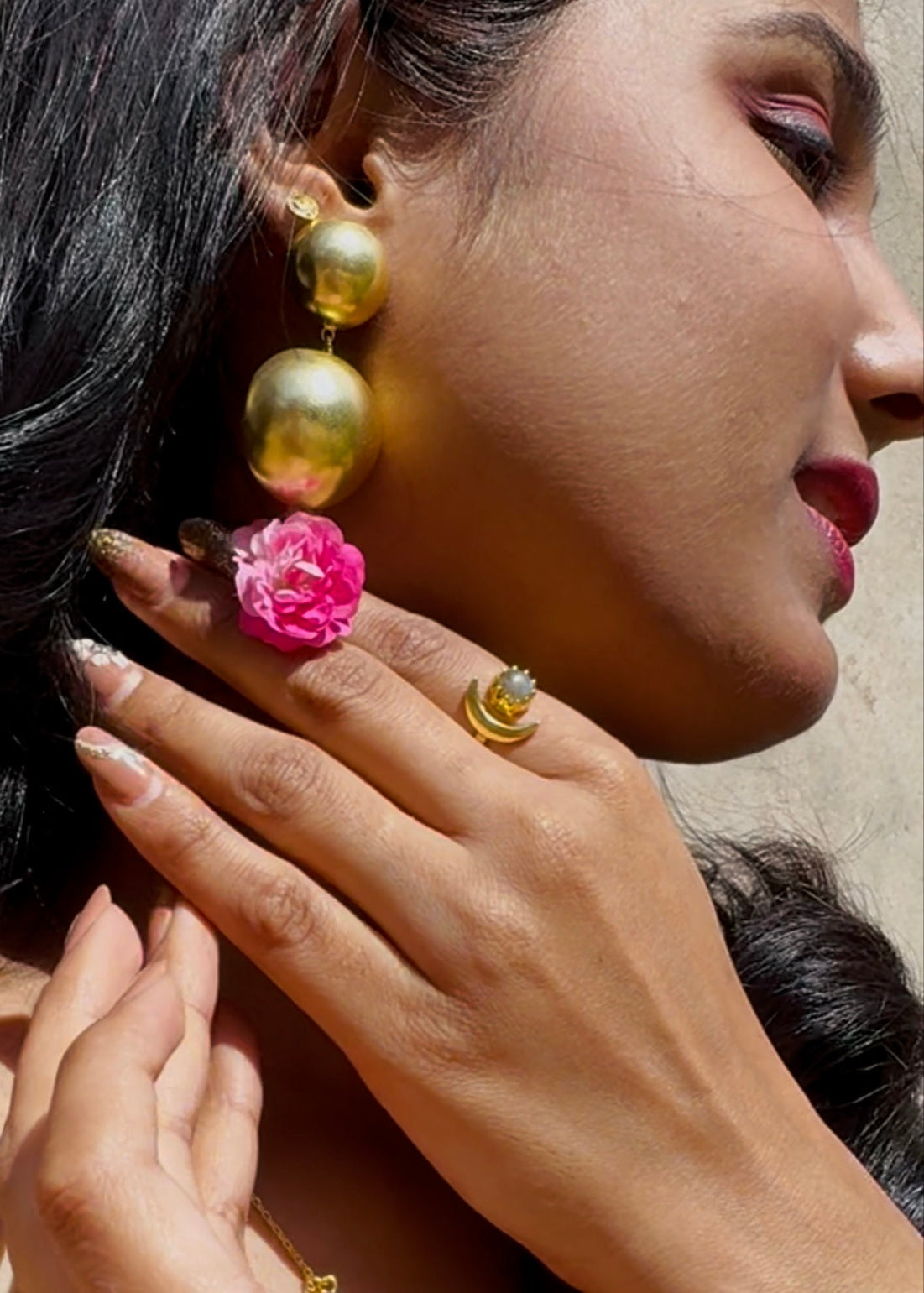 Lina Modern Double Orb Brass Earrings – That Romeo