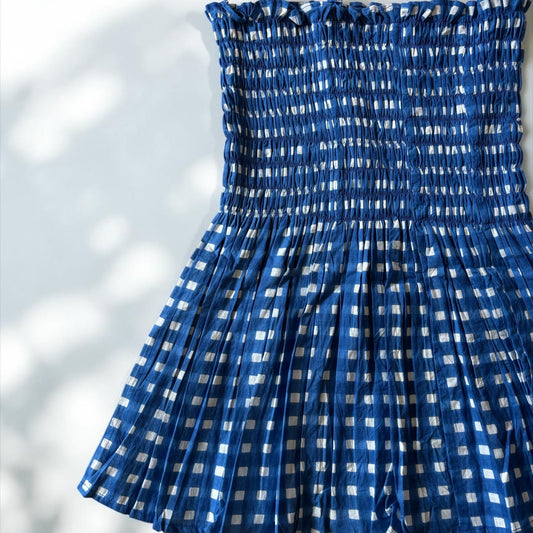 Indigo Sky Smocked Top