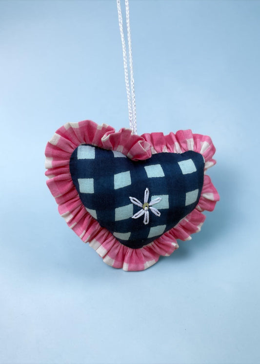 Midnight Checks Heart Charm