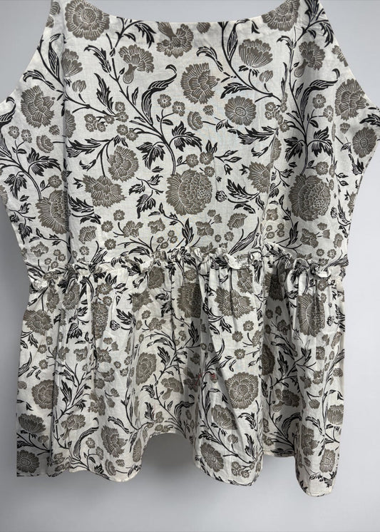 Ivory Bloom Peplum Top