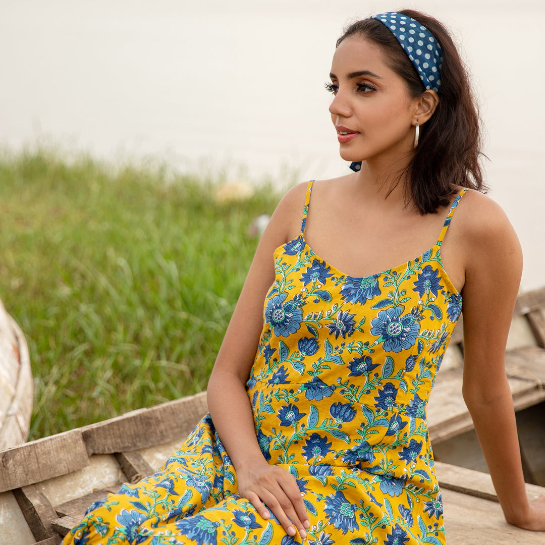Viviana – Hand Block Printed Cotton Maxi Dress
