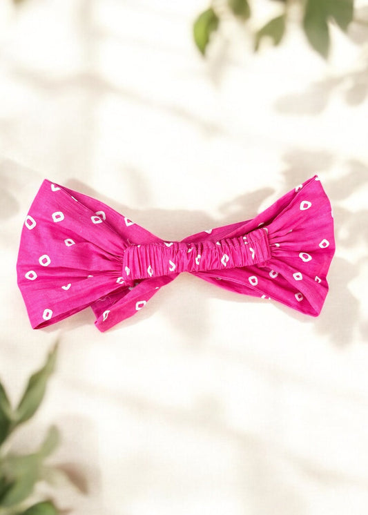 Pink Bandhani Headband
