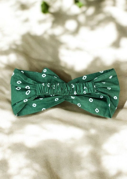 Green Bandhani Headband