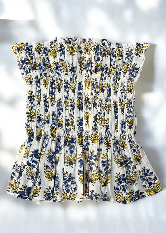 Ivory Bloom Smocked Top