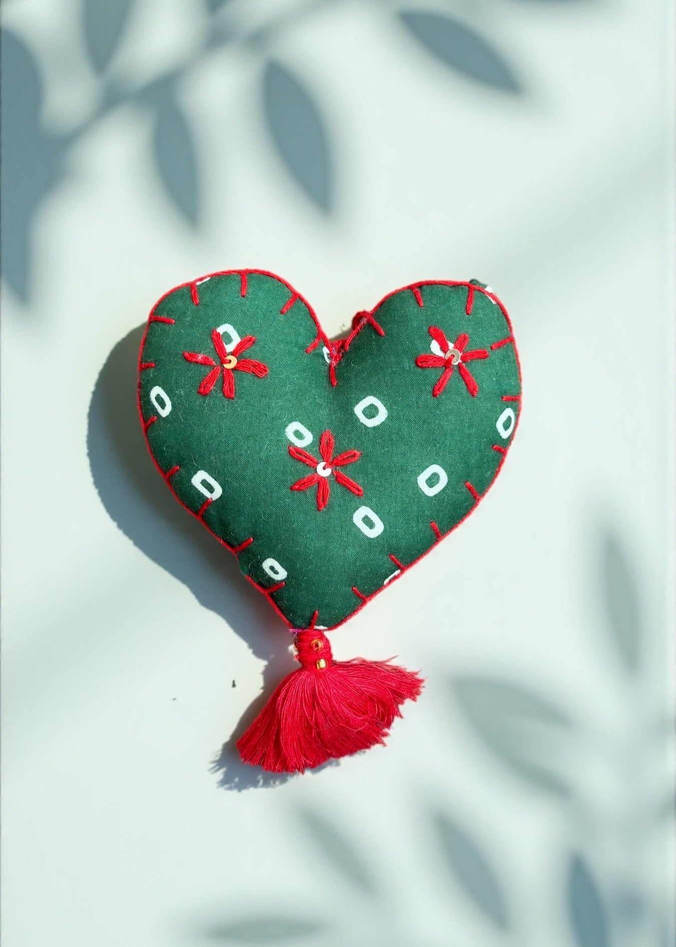 Handcrafted Bandhani Heart Charms