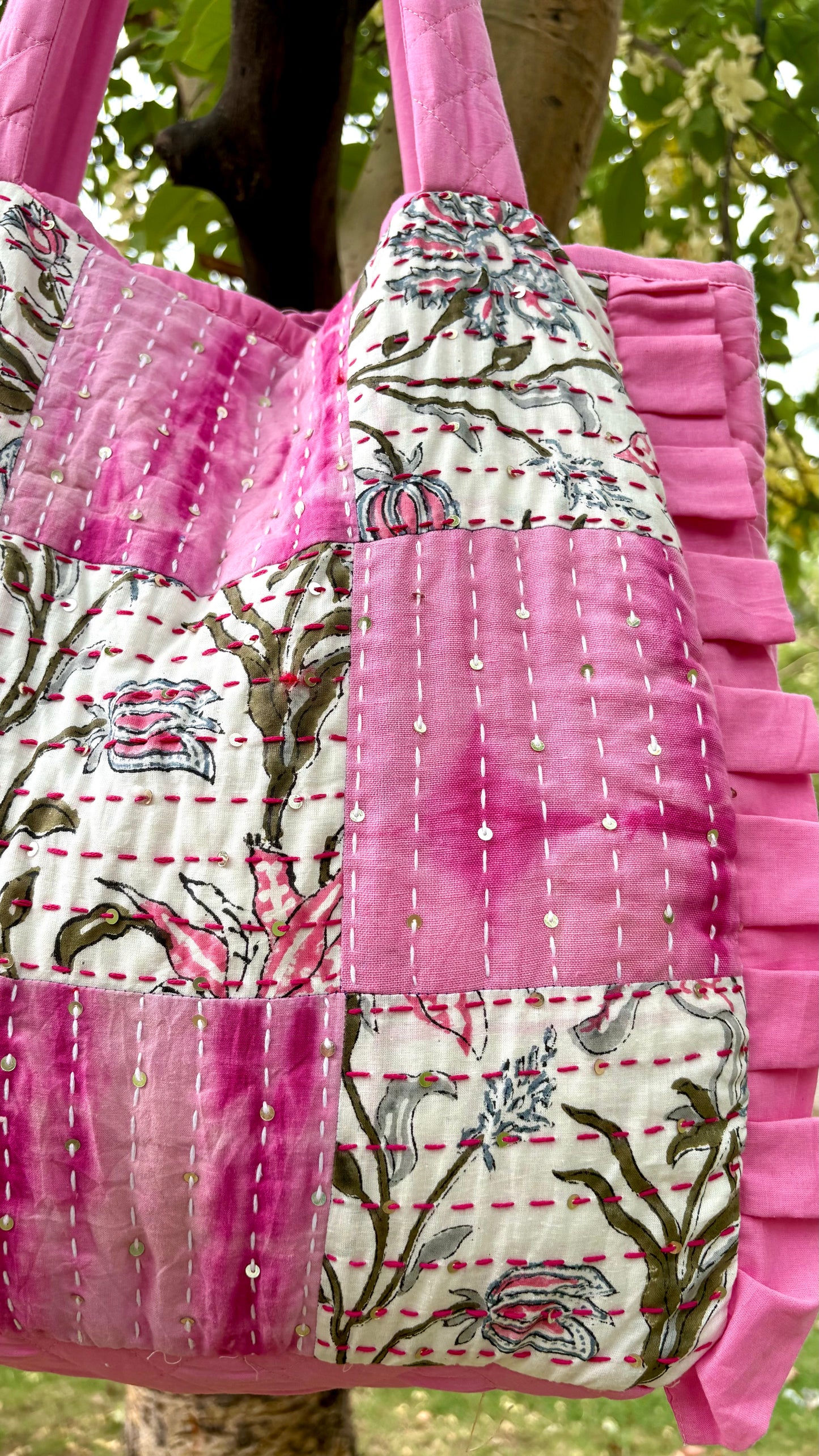 Tula-Waste Heart-Stitched Tote Bag