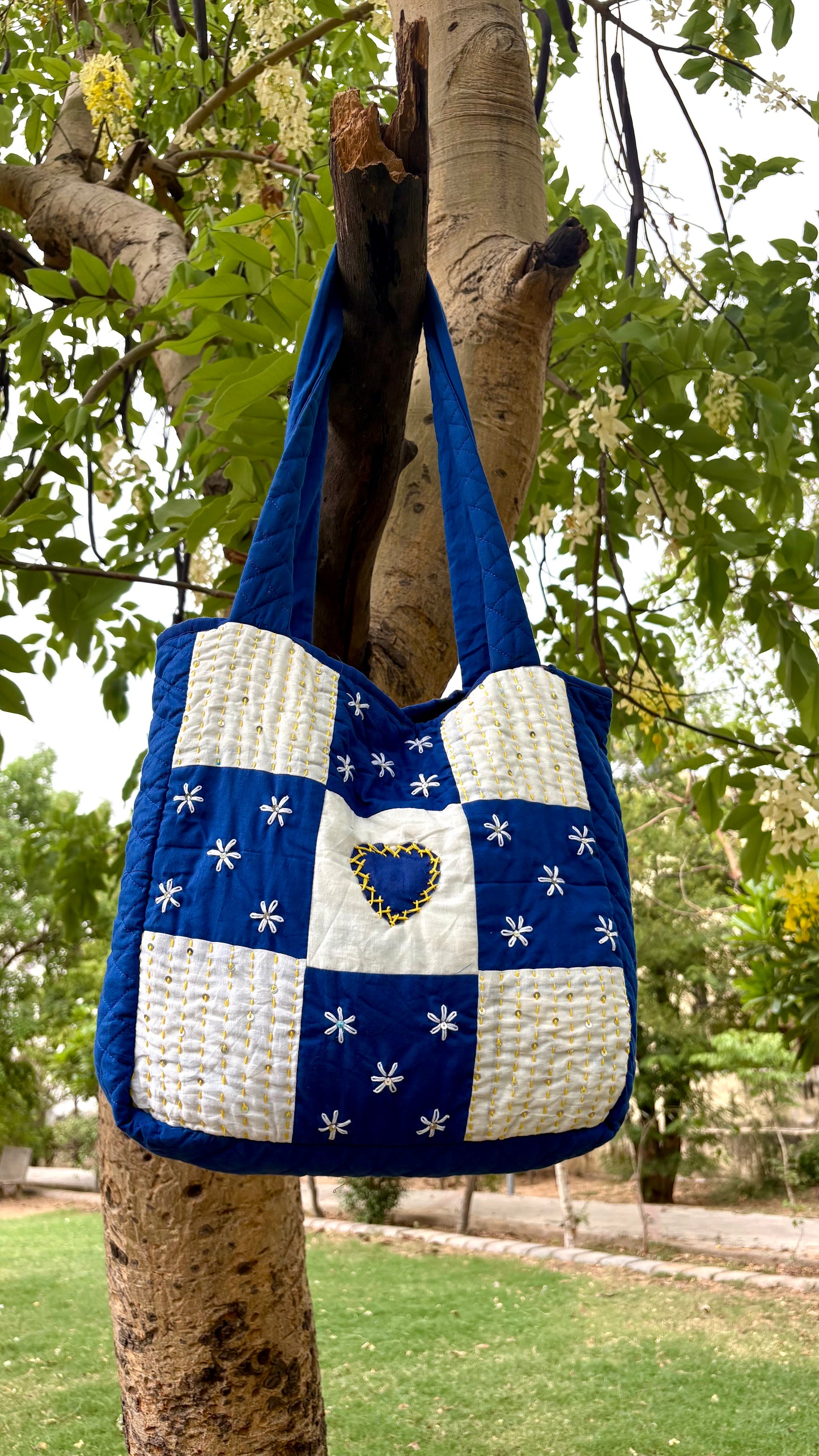 Raahi-Waste Heart-Stitched Tote Bag