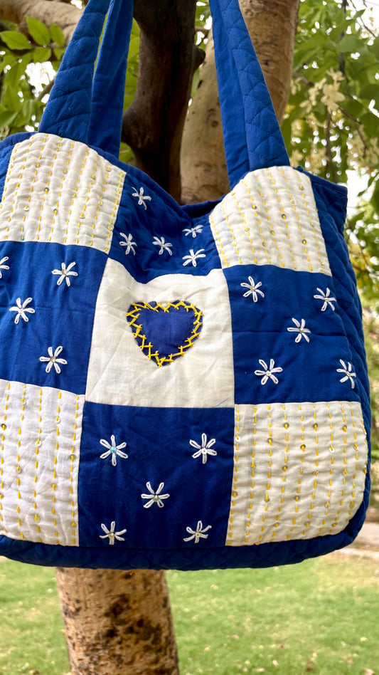Raahi-Waste Heart-Stitched Tote Bag