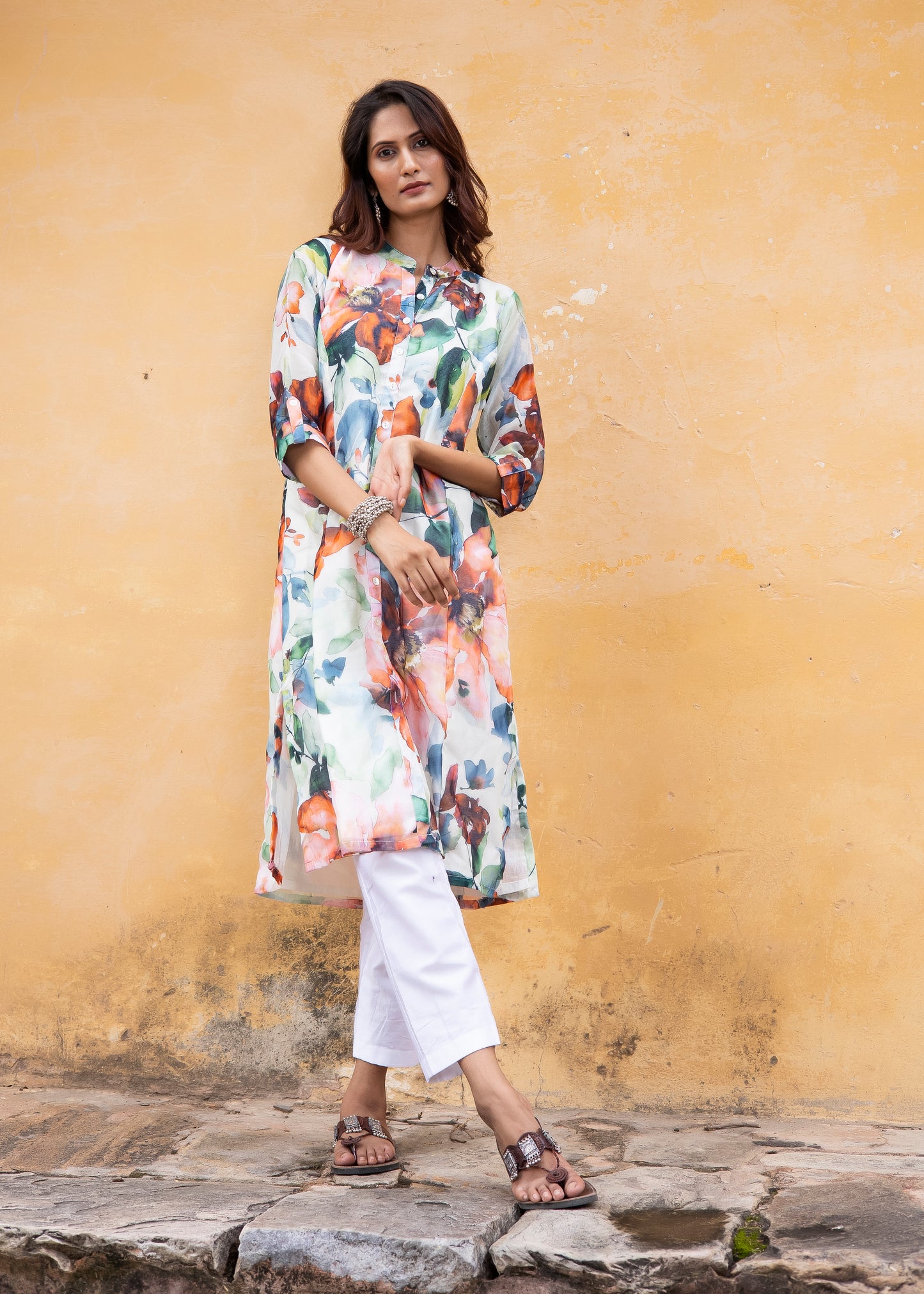 Roobroo – Handcrafted Chanderi Silk Kurta Set