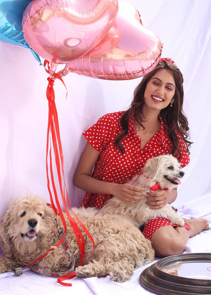 Retro Red – Cotton  Dress