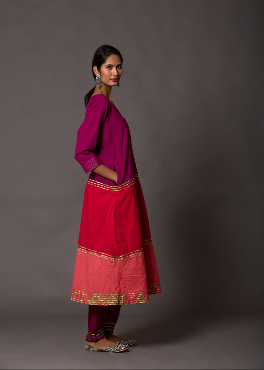Viola – A-Line Kurta with Gota Detailing and Pants