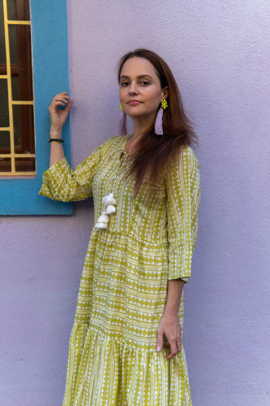 Sweet Lime –  Cotton Maxi Dress