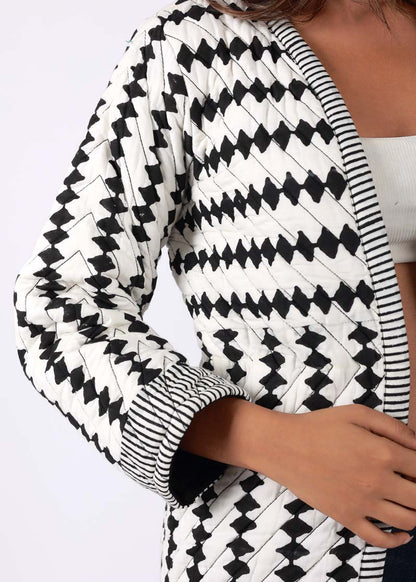 Avocet – Handblock Printed Cotton Quilted Jacket