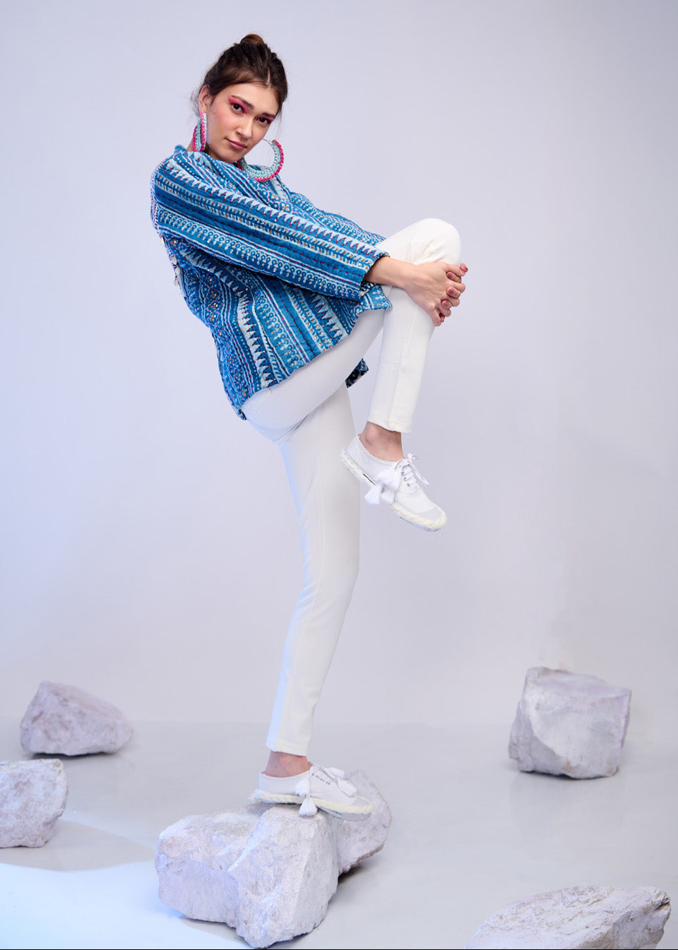 Bluemoon – Katha Embroidered Hand-Quilted Jacket