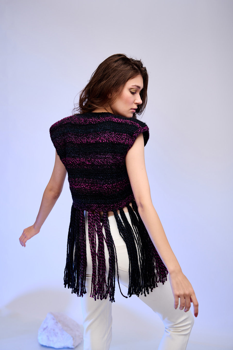 Knit Fringe Statement Scarf Top | Handcrafted Textured Winter Layer – ThatRomeo