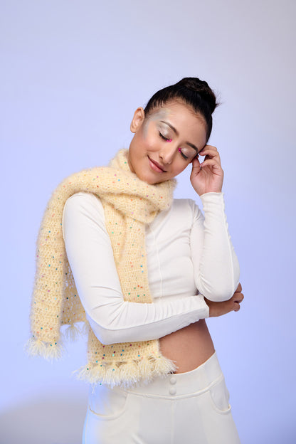Soft Knit Sequin Scarf | Lightweight Winter Neck Scarf with Subtle Sparkle – ThatRomeo