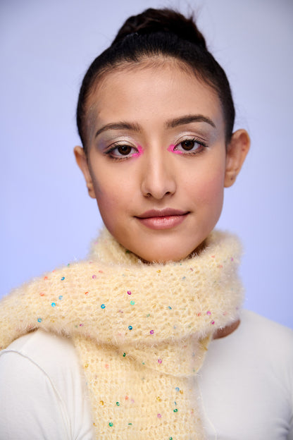 Soft Knit Sequin Scarf | Lightweight Winter Neck Scarf with Subtle Sparkle – ThatRomeo
