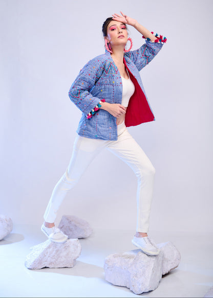 Rangeen – Multicolour Embroidered Quilted Jacket