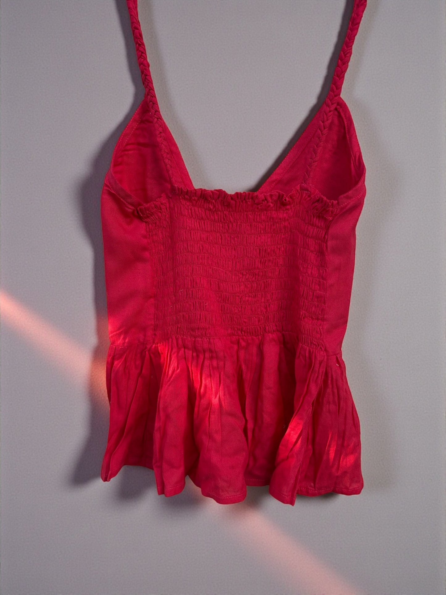 Crimson Daisy Smocked Top