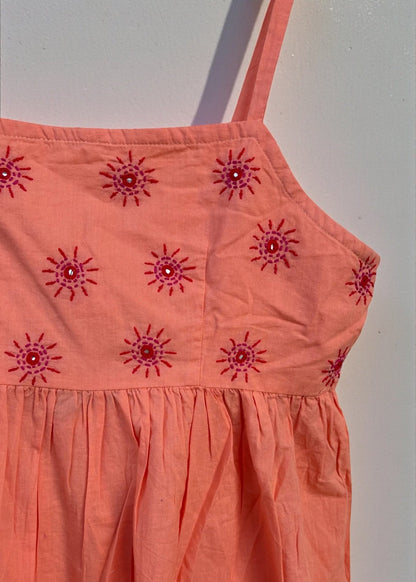 Peach Sunburst Embroidered Top