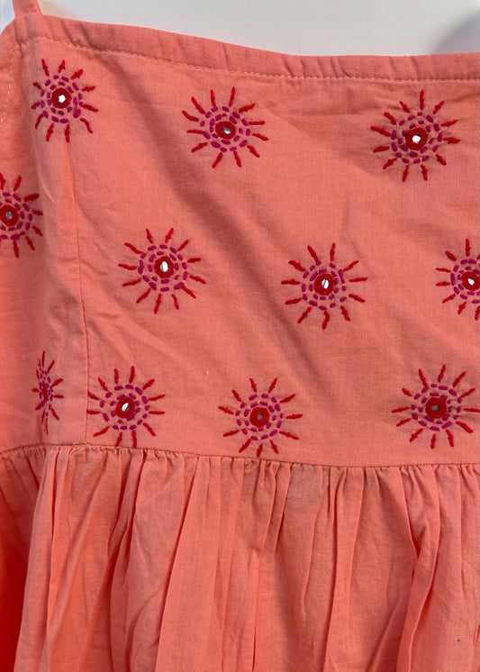 Peach Sunburst Embroidered Top