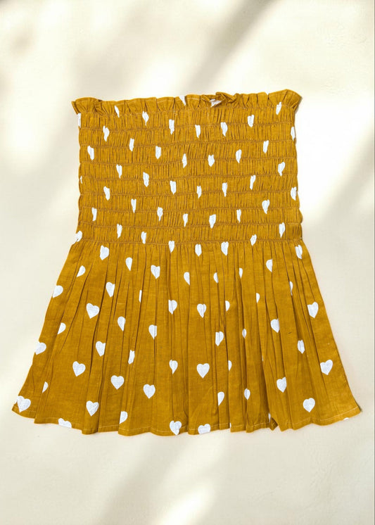 Mustard Sugarheart Smocked  Top