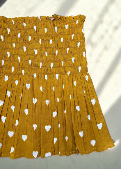 Mustard Sugarheart Smocked  Top