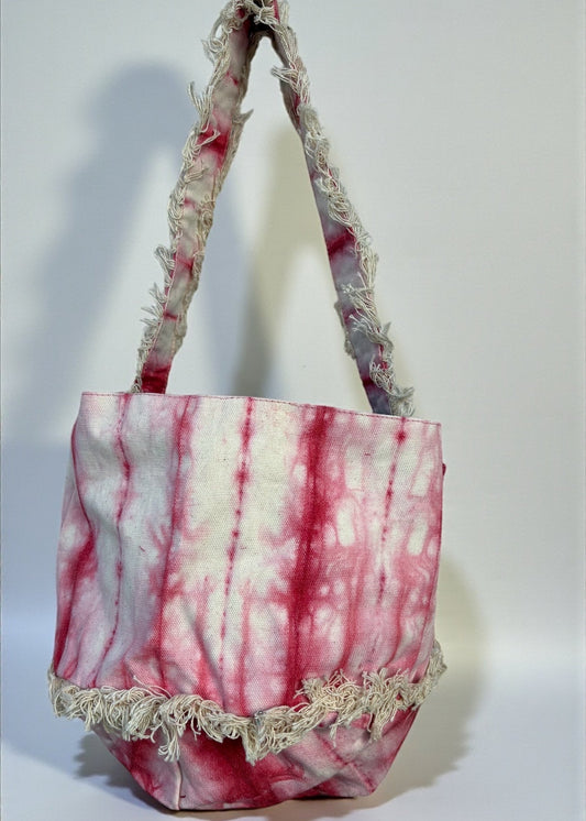 Crimson Tide Frayed-Edge Tie-Dye Tote Bag