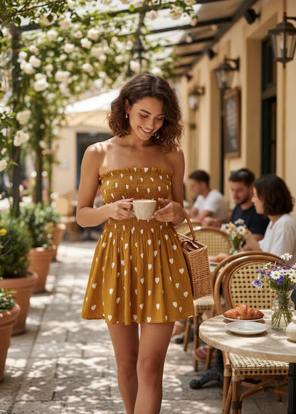 Honey Hearts Smocked Mini Dress