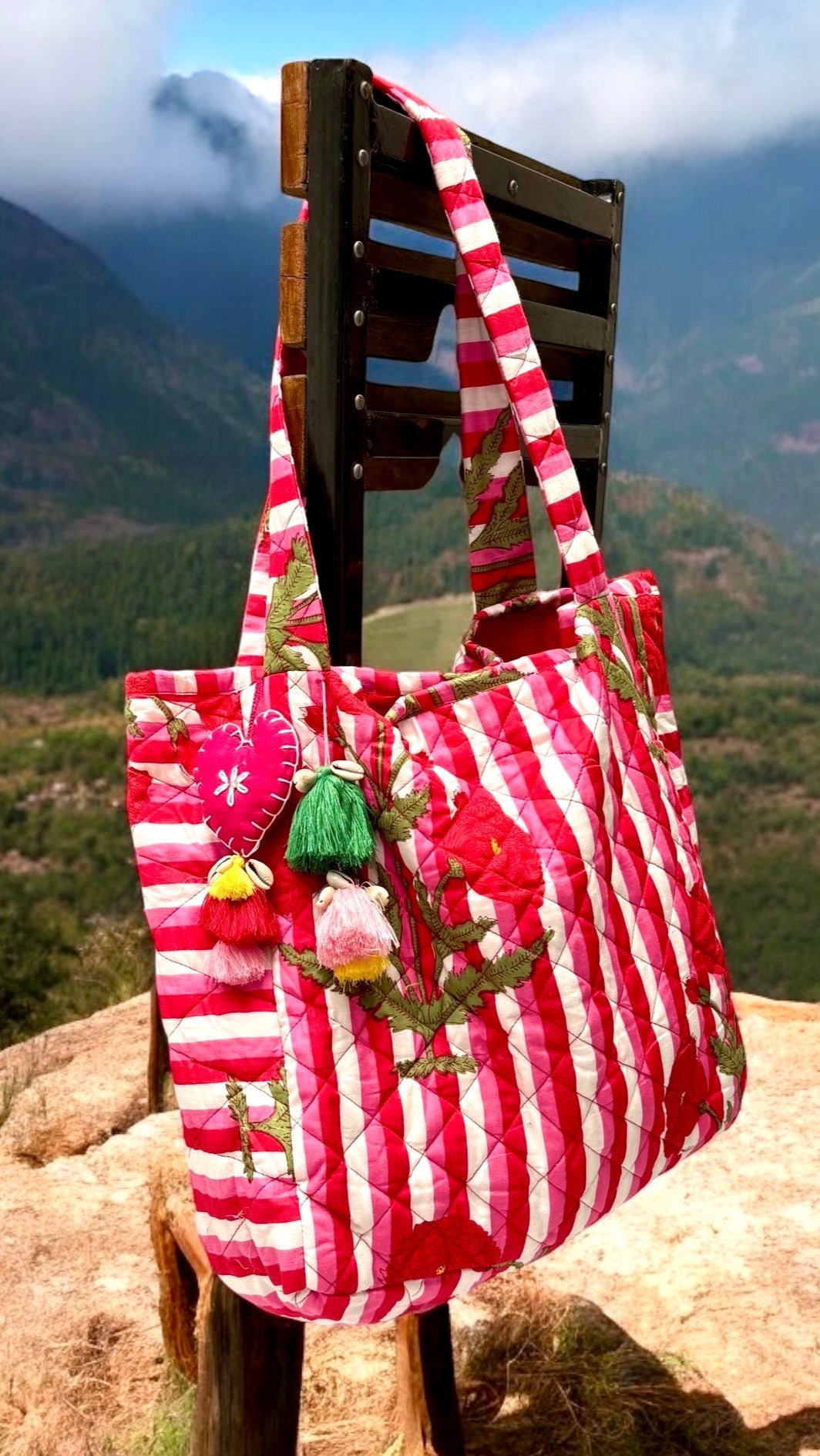 Mia Heart-Stitched Tote Bag