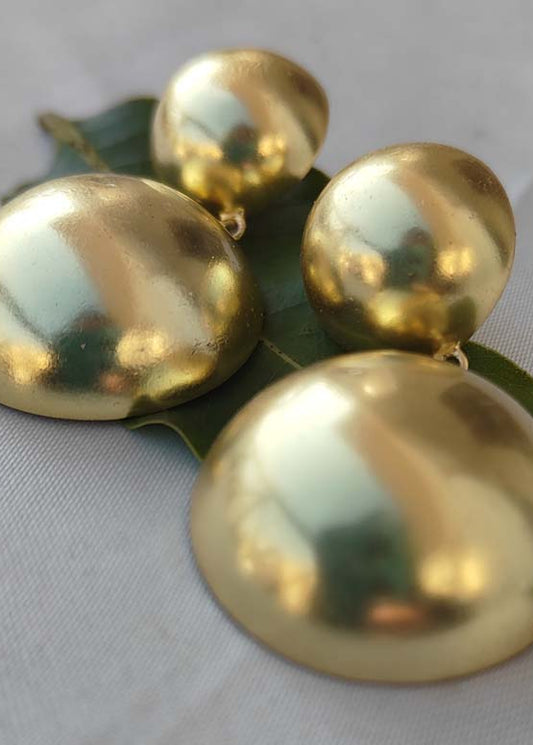 Lina Modern Double Orb Brass Earrings – That Romeo
