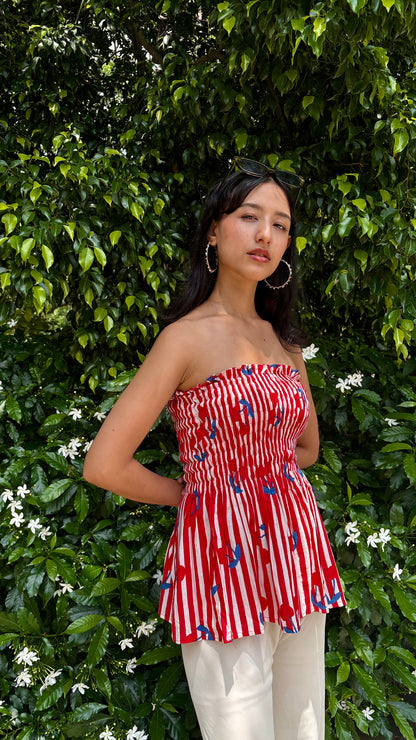 Cherry- smocked tops