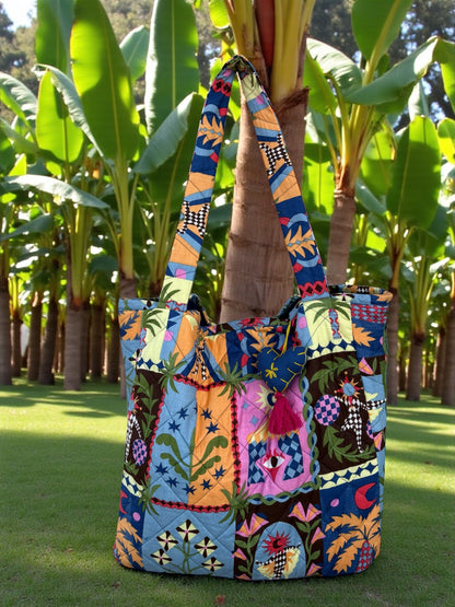 Tropical Patchwork Tote Bag