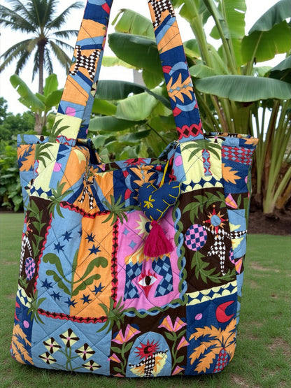 Tropical Patchwork Tote Bag