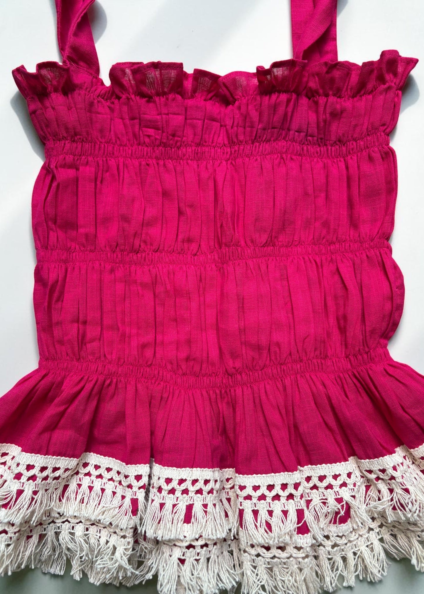 Rosé Riviera Smocked Top